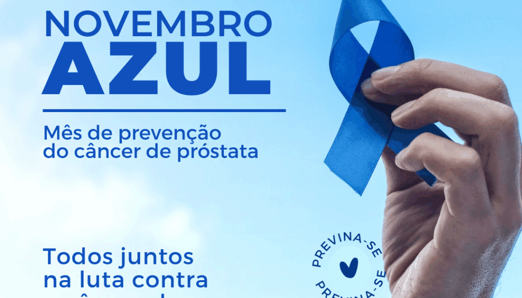 Post instagram novembro azul moderno azul escuro